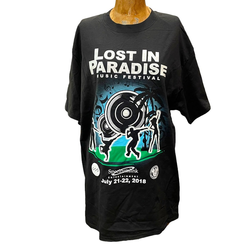 Hawaii Lost In Paradise Music Festival T-Shirt Mens Black Sz L Ludacris DJ Snake